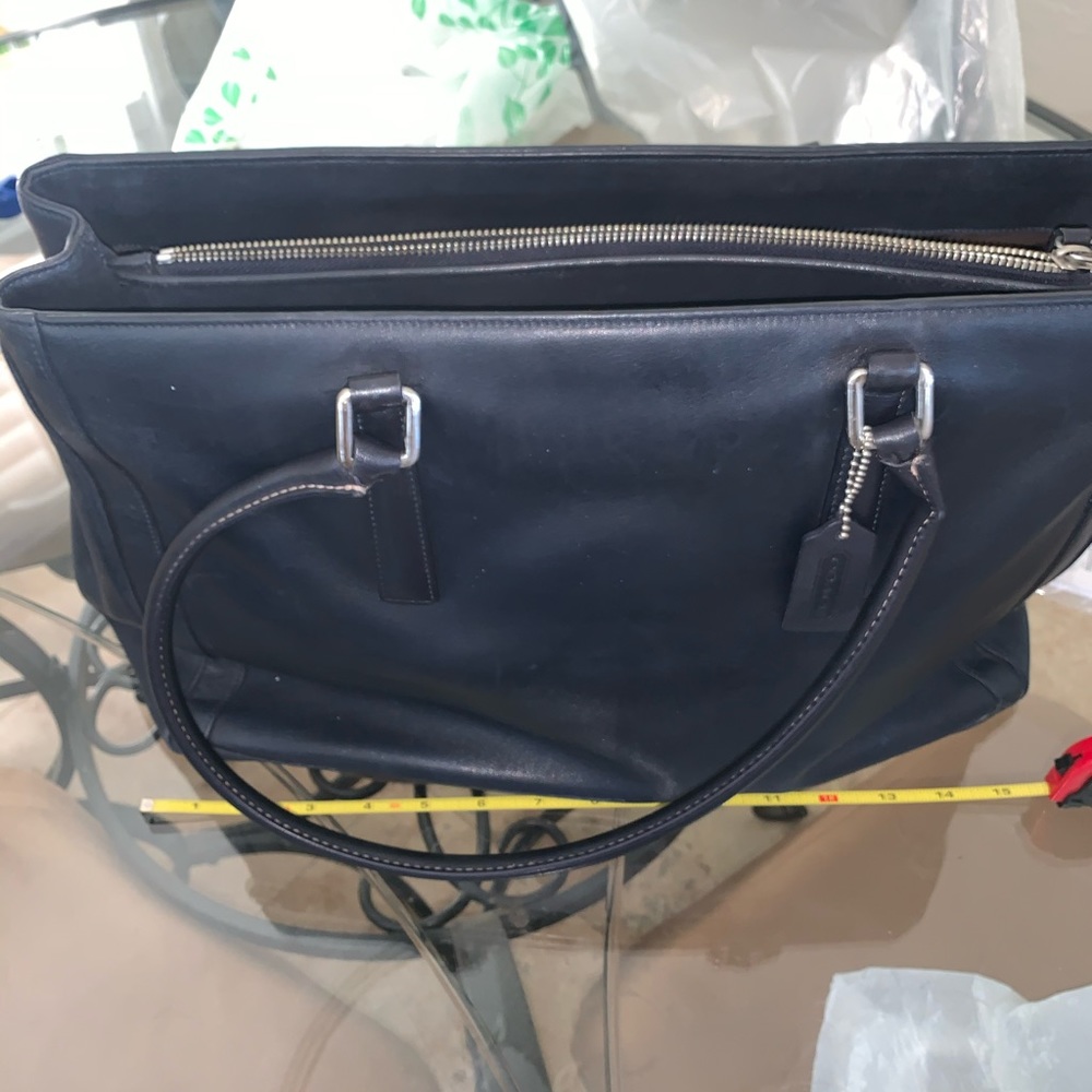 Coach Navy blue business satchel